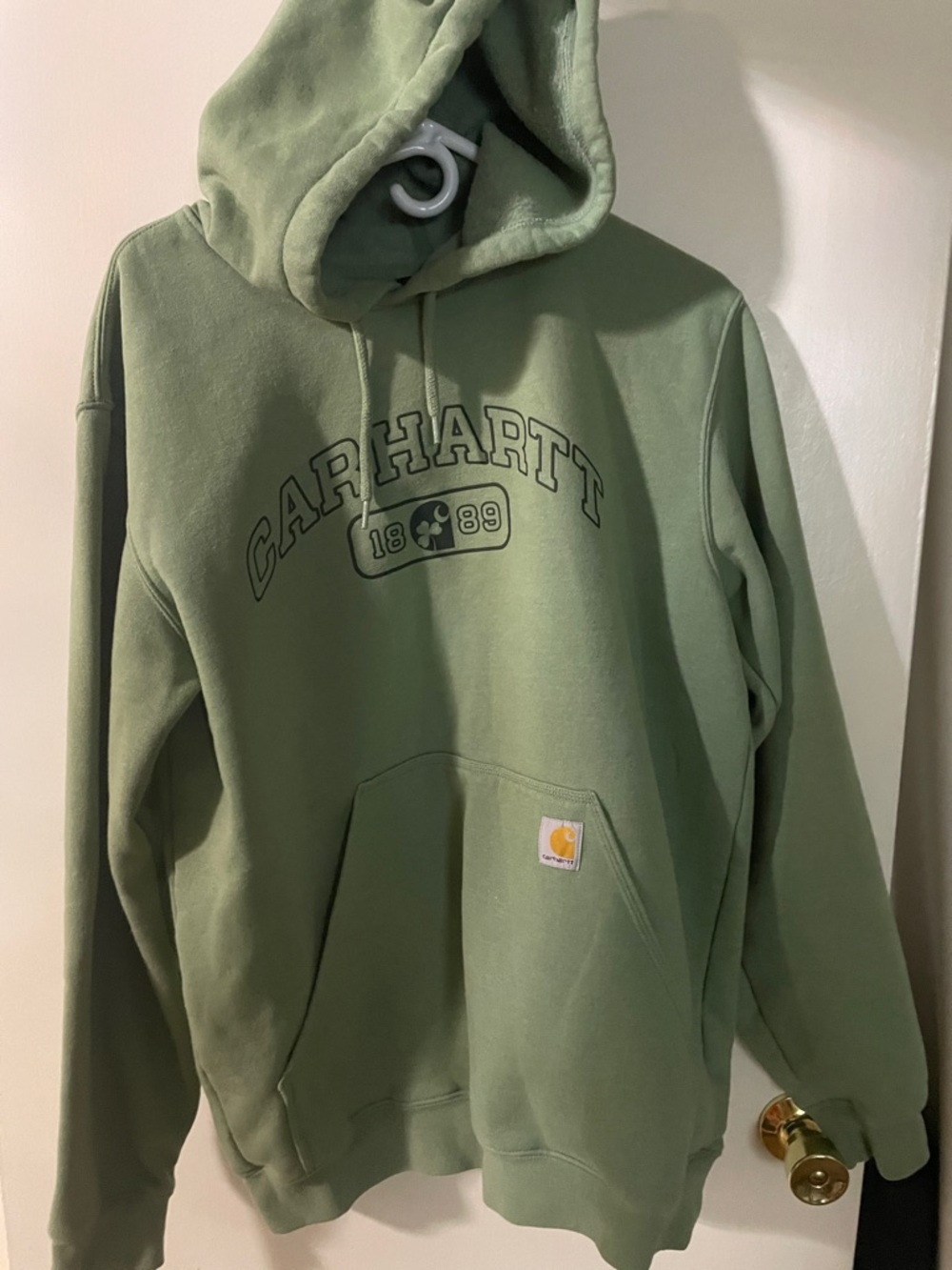 Carhartt Sage Green Pullover Hoodie with Chest Logo